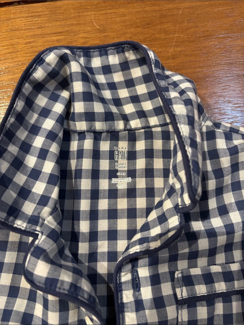 Baby Gap Kids Blue Gingham Pajama Set - Short Sleeve Button-Up 2T
